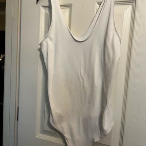 White ribbed softAF bodysuit